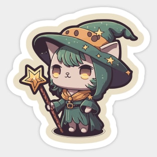 Chibi Wizard Cat Sticker